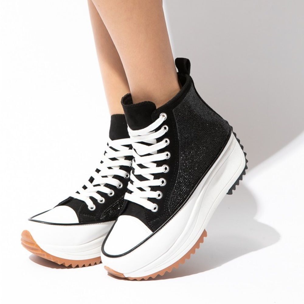 Rhinestones Converse like Platform Sneakers